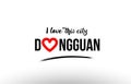 dongguan city name love heart visit tourism logo icon design