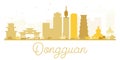 Dongguan City skyline golden silhouette. Royalty Free Stock Photo