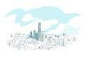 Dongguan Guangdong China vector sketch city illustration line art sketch