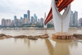 DongShuiMen bridge above Yangtze river in daylight in Chongqing China Royalty Free Stock Photo