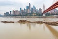 DongShuiMen bridge above Yangtze river in daylight in Chongqing China Royalty Free Stock Photo