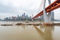 DongShuiMen bridge above Yangtze river in daylight in Chongqing China Royalty Free Stock Photo