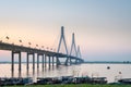 Dongting lake bridge at dusk Royalty Free Stock Photo