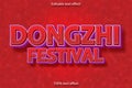 Dongzhi festival editable text effect cartoon style