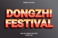 Dongzhi festival editable text effect cartoon style