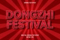Dongzhi festival editable text effect comic style
