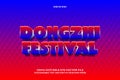 Dongzhi festival editable text effect 3d emboss comic style