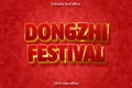 Dongzhi festival editable text effect luxury style