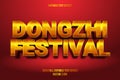 Dongzhi festival editable text effect luxury style