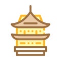 Donjon asian building color icon vector illustration