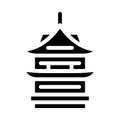 Donjon asian building glyph icon vector illustration