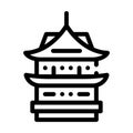 Donjon asian building line icon vector illustration