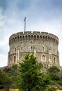 Donjon - the great tower or innermost keep of a Medieval Windsor Castle Royalty Free Stock Photo