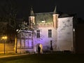 `Donkere Poort` medieval gat at night, Ghent