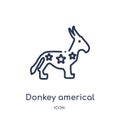 donkey americal political icon from political outline collection. Thin line donkey americal political icon isolated on white