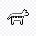 Donkey americal political vector linear icon isolated on transparent background, Donkey americal political transparency concept ca