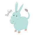 Donkey or . Sticker for kids. Child fun icon.