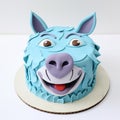 Blue Animal Portrait Cake With Caninecore Aesthetic