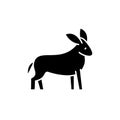 Donkey black icon, vector sign on isolated background. Donkey concept symbol, illustration