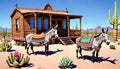 Donkey burro livestock landscape design old desert home