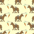 Donkey and carrot pattern seamless. vector background Royalty Free Stock Photo