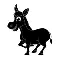 donkey cartoon character silhouette vector design isolated on white background Royalty Free Stock Photo