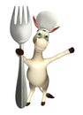 Donkey cartoon character with spoons and chef hat Royalty Free Stock Photo