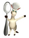 Donkey cartoon character with spoons and chef hat Royalty Free Stock Photo