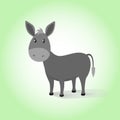 Donkey. Cartoon vector drawing illustration domestic funny calm mule. Happiness friendly calm Royalty Free Stock Photo