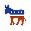 A donkey in the colors of the American flag. symbol of the Democratic Party of the USA. isolated icon vector illustration design Royalty Free Stock Photo