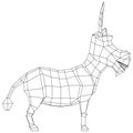 Cartoon donkey polygonal lines illustration.