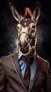 Donkey dressed in an elegant modern suit with a nice tie Royalty Free Stock Photo