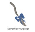Donkey Eeyore. tail. Blue bow Vector illustration on a white background. Element for your design..