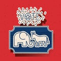 Donkey and elephant of vote inside frame design