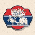 Donkey and elephant of vote inside frame design