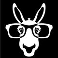 Donkey face in glasses vector illustration style flat Royalty Free Stock Photo