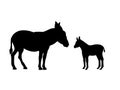 Donkey farm mammal black silhouette animal.