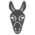 Donkey head solid icon, Farm animals concept, mule face sign on white background, Donkey head silhouette icon in glyph Royalty Free Stock Photo