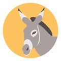 Donkey head vector illustration flat style profile