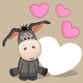 Donkey with hearts Royalty Free Stock Photo