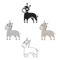 Donkey icon cartoon,black. Singe animal icon from the big animals cartoon,black. Royalty Free Stock Photo