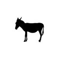 Donkey icon. Simple style political rally poster background symbol. Donkey brand logo design element. Donkey t-shirt printing.