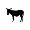 Donkey icon. Simple style political rally poster background symbol. Donkey brand logo design element. Donkey t-shirt printing.