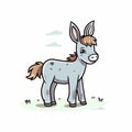 Donkey Jenny hand-drawn illustration. Donkey Jenny. Vector doodle style cartoon illustration