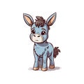 Donkey Jenny hand-drawn illustration. Donkey Jenny. Vector doodle style cartoon illustration