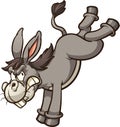 Angry cartoon donkey throwing a back kick Royalty Free Stock Photo