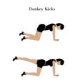 Donkey Kicks exercise workout Royalty Free Stock Photo