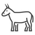 Donkey line icon, Farm animals concept, mule sign on white background, Donkey silhouette icon in outline style for Royalty Free Stock Photo