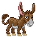 Donkey Mule Pixel Art Animal Video Game Cartoon