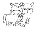 Donkey rabbit and deer cartoon vector design